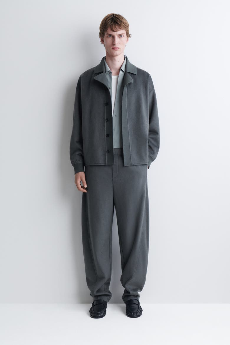 Oversized Brushed Jersey Shirt, Alternate, color, STEEL GRAY