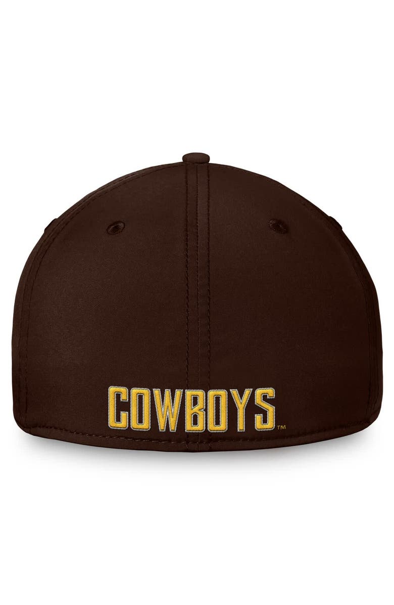 TOP OF THE WORLD Men's Top of the World  Brown Wyoming Cowboys Reflex Fitted Hat, Alternate, color, 