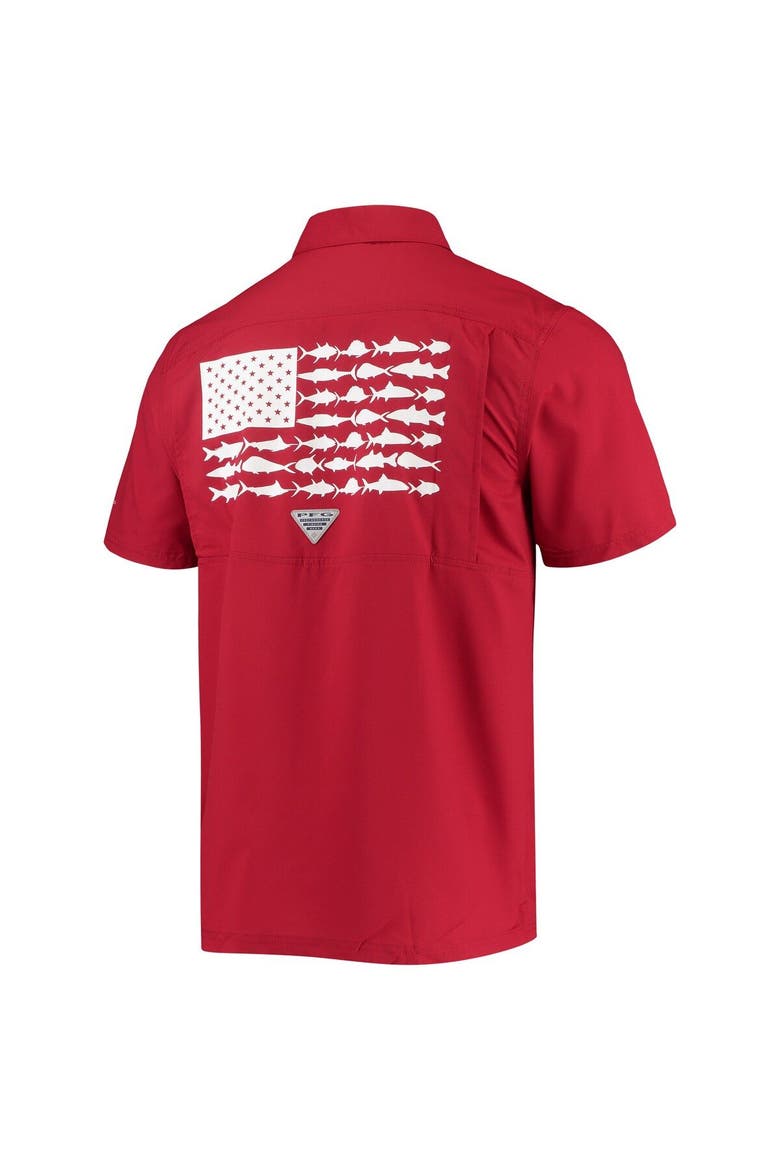 Men's Columbia PFG Cardinal Arkansas Razorbacks Slack Tide Camp Button-Up Shirt, Alternate, color, Cardinal