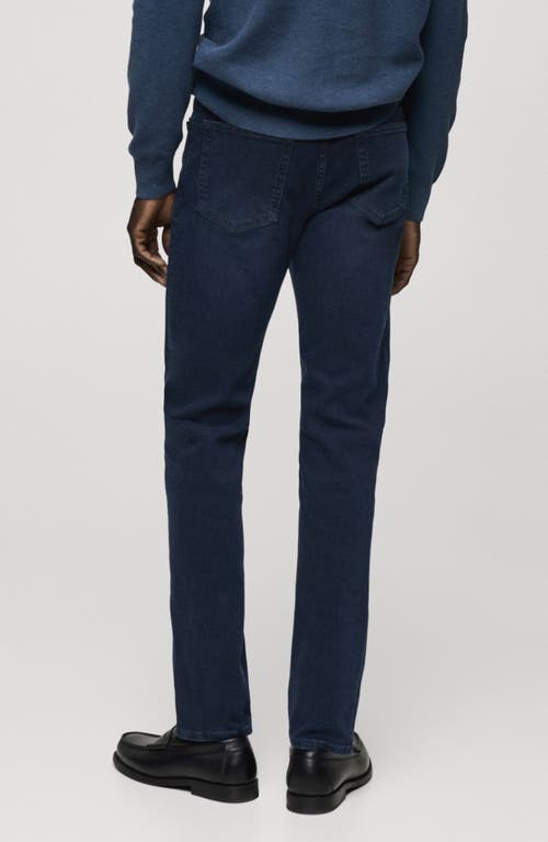 Mango Patrick Slim Fit Ultra Soft Touch Stretch Denim Jeans In Deep Dark Blue