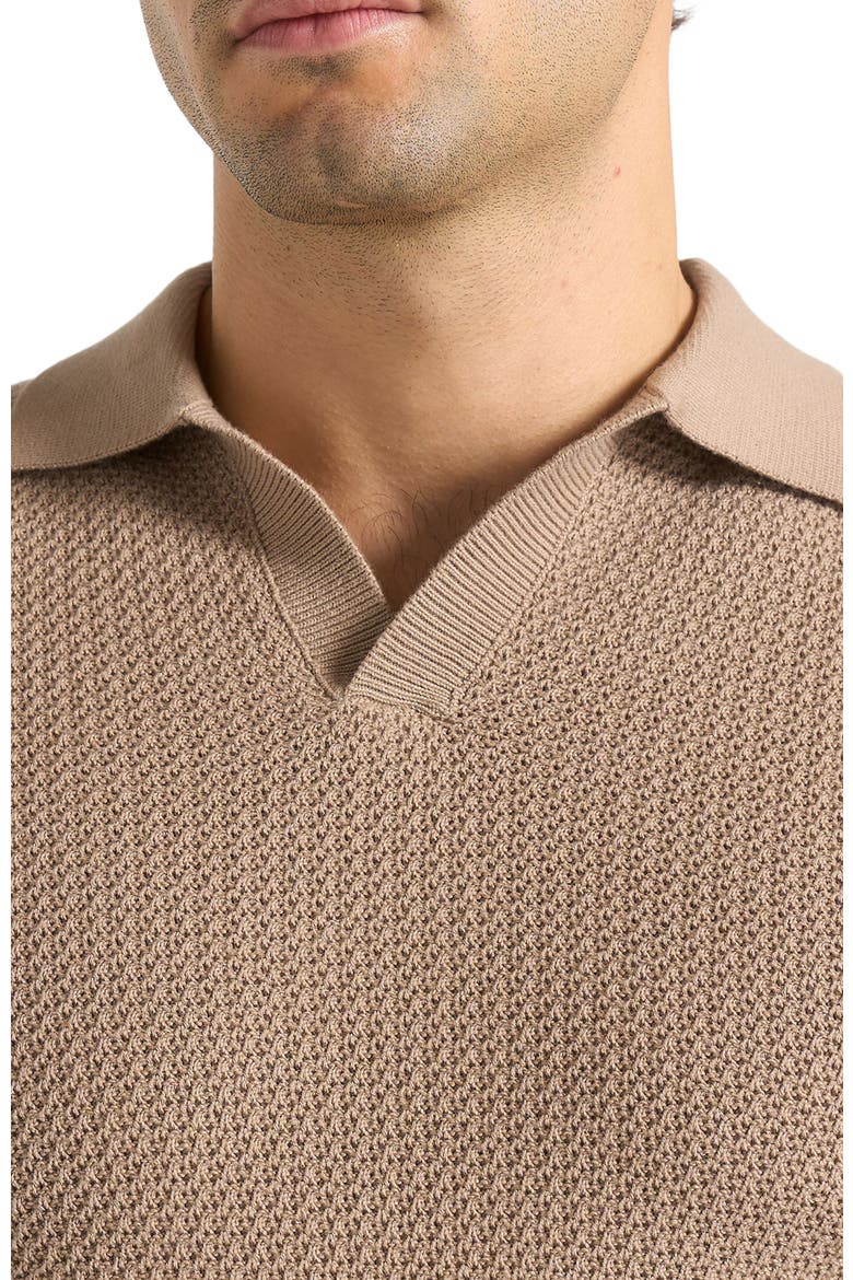Rowen Textured Knit Revere Polo Shirt, Alternate, color, Taupe