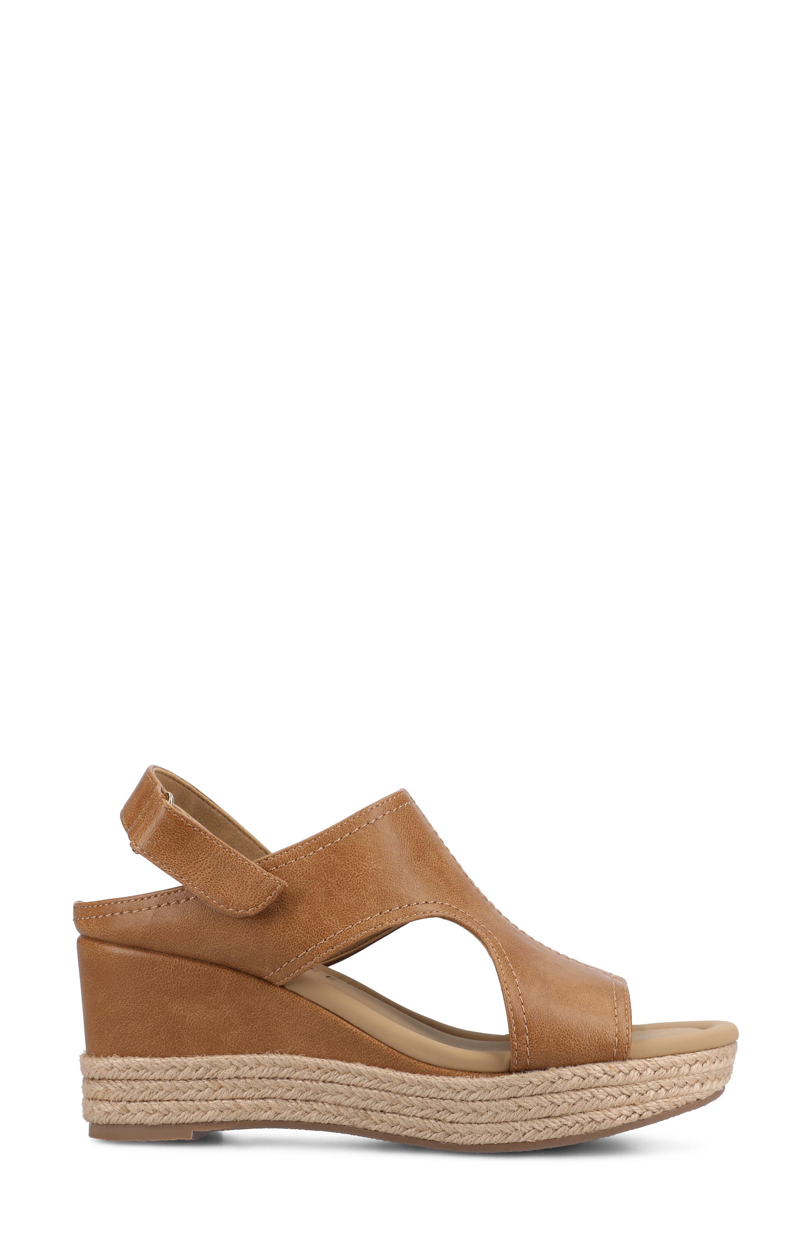 Rayleigh Wedge Sandal, Alternate, color, COGNAC