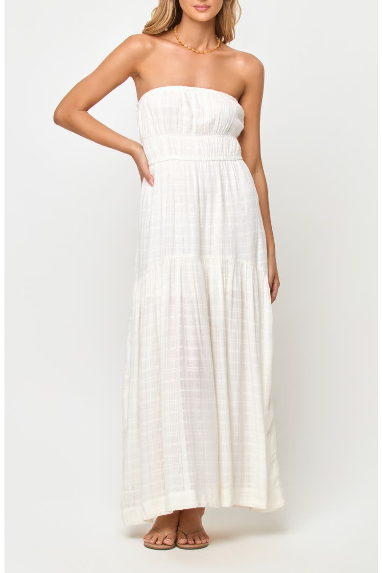 Cora Strapless High-Low Maxi Dress, Main, color, CREAM