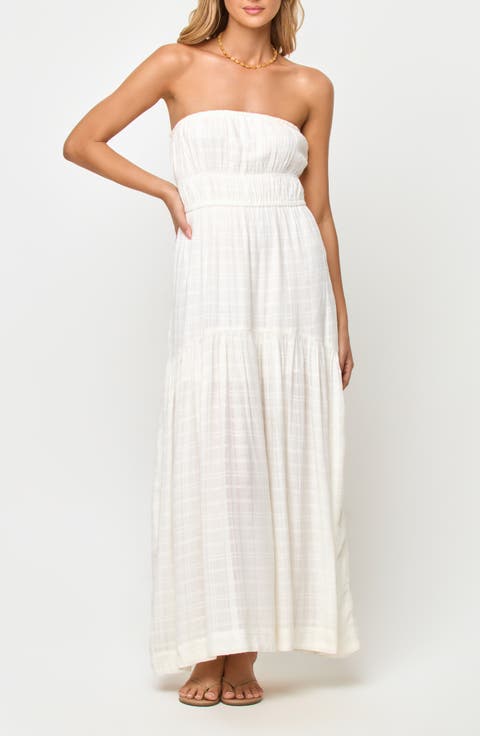 Cora Strapless High-Low Maxi Dress