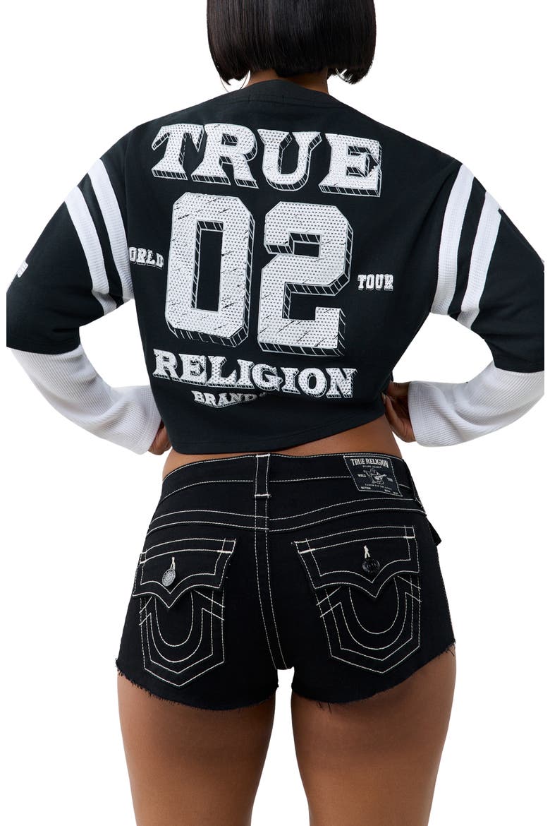 Crystal Jersey Graphic Sporty Top, Alternate, color, BLACK/ WHT