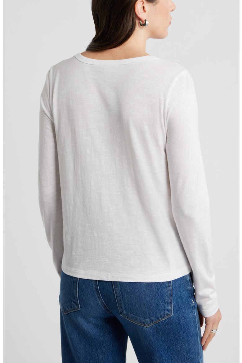Long Sleeve Slub Crewneck T-Shirt, Alternate, color, WHITE