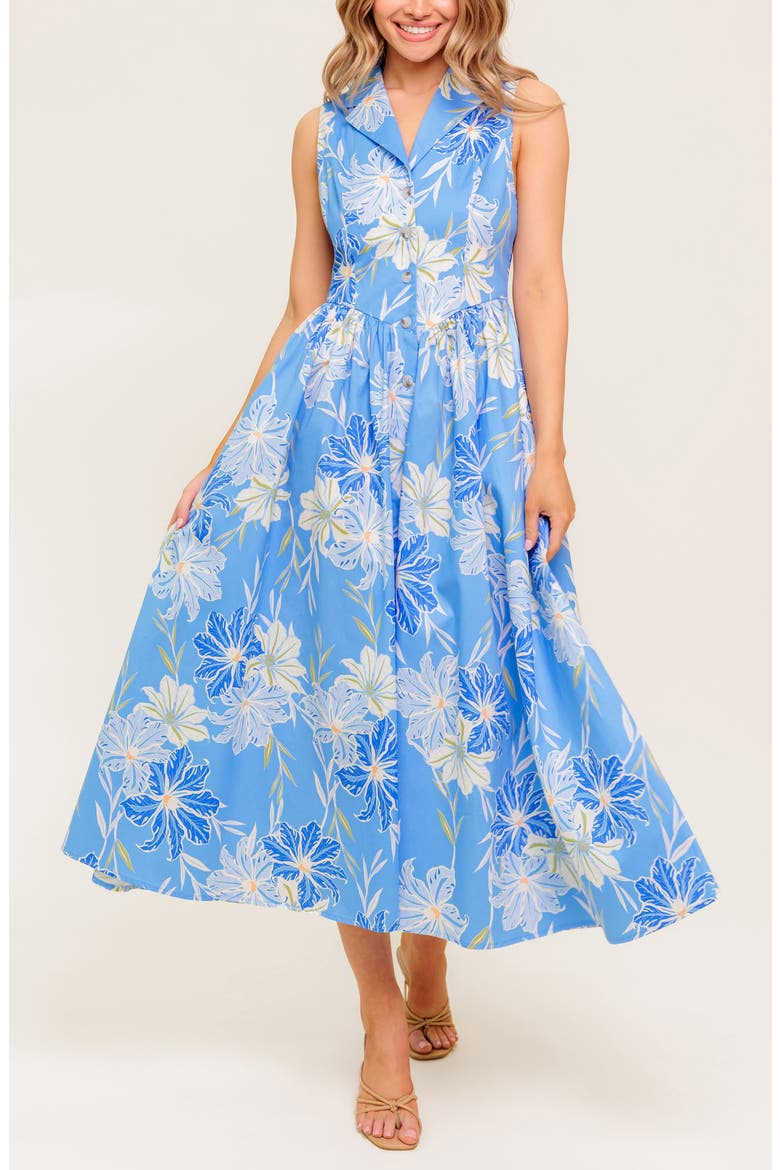 Print Shirtdress, Alternate, color, POWDER BLUE