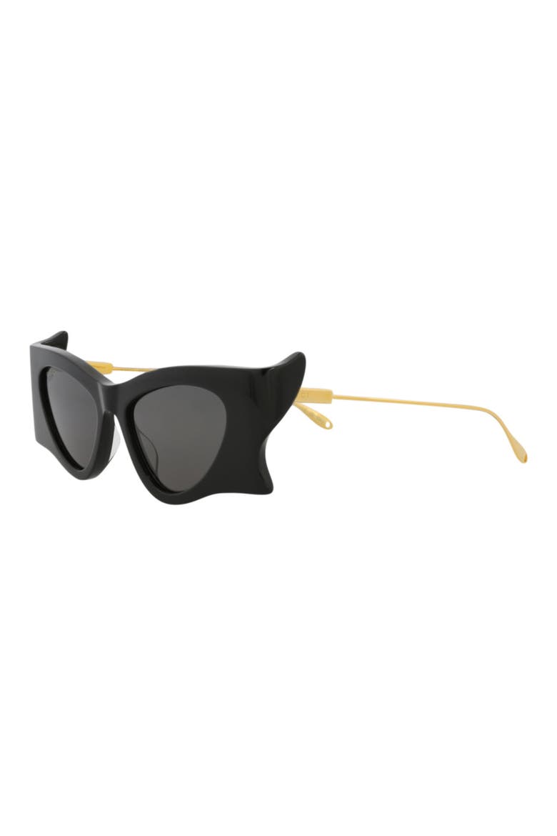 51mm Cat Eye Sunglasses, Alternate, color, BLACK GOLD GREY