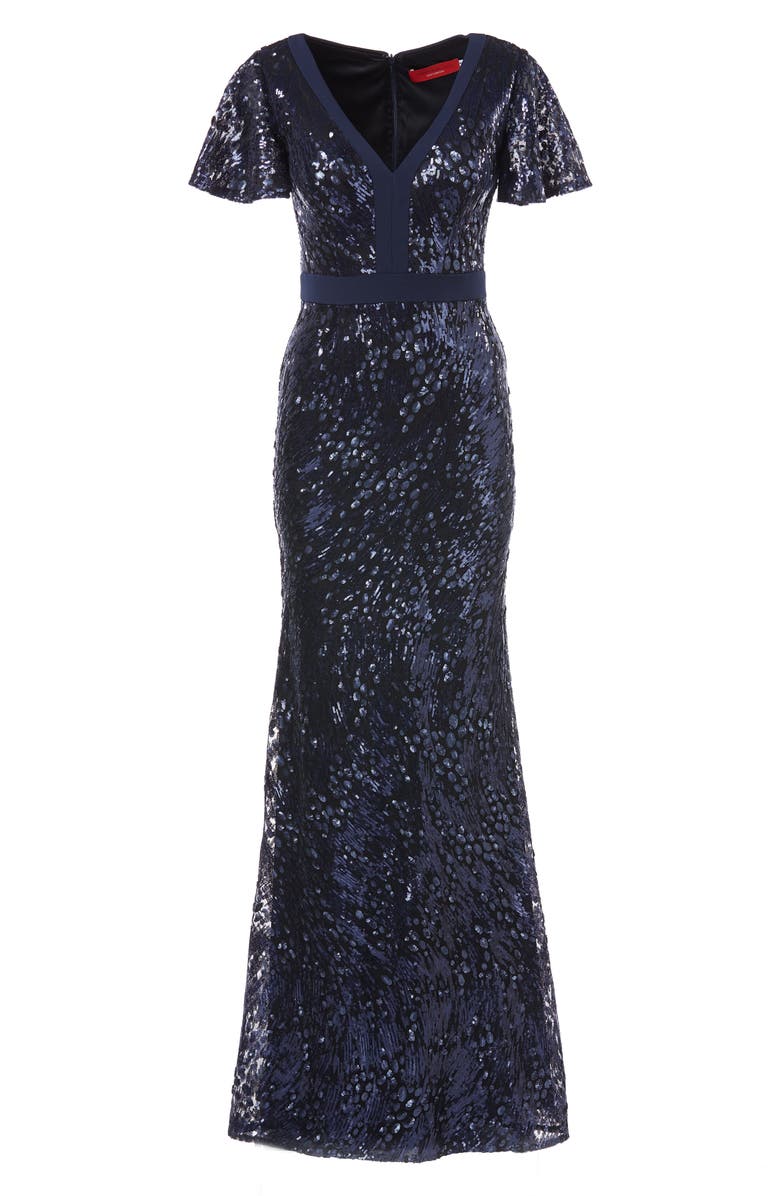 Carmen Marc Valvo Infusion Sequin Mermaid Gown, Alternate, color,