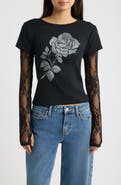 Vinyl Icons Rose Lace Layered Graphic Tee