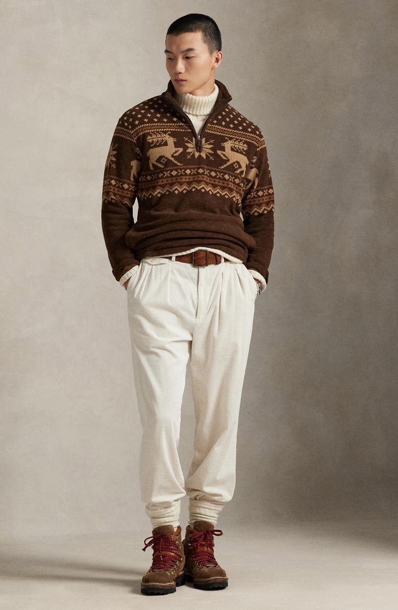 Polo Ralph Lauren Fair Isle Brushed Fleece Pullover, Alternate, color, Cascadia Fair Isle