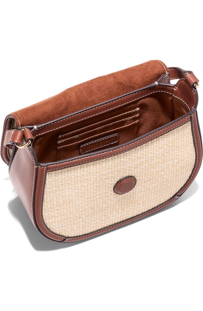 Cole Haan Marina Saddle Crossbody Bag, Alternate, color, Natural Straw Tan Trim
