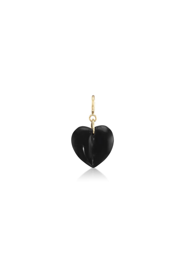 Black Onyx Mini Split Heart Charm, Main, color, Black Onyx