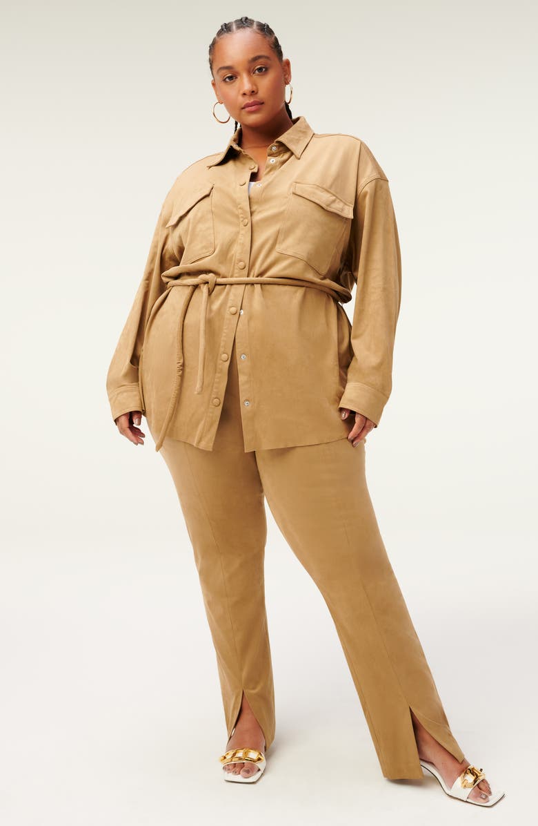 Good American Belted Shirt Jacket, Alternate, color,