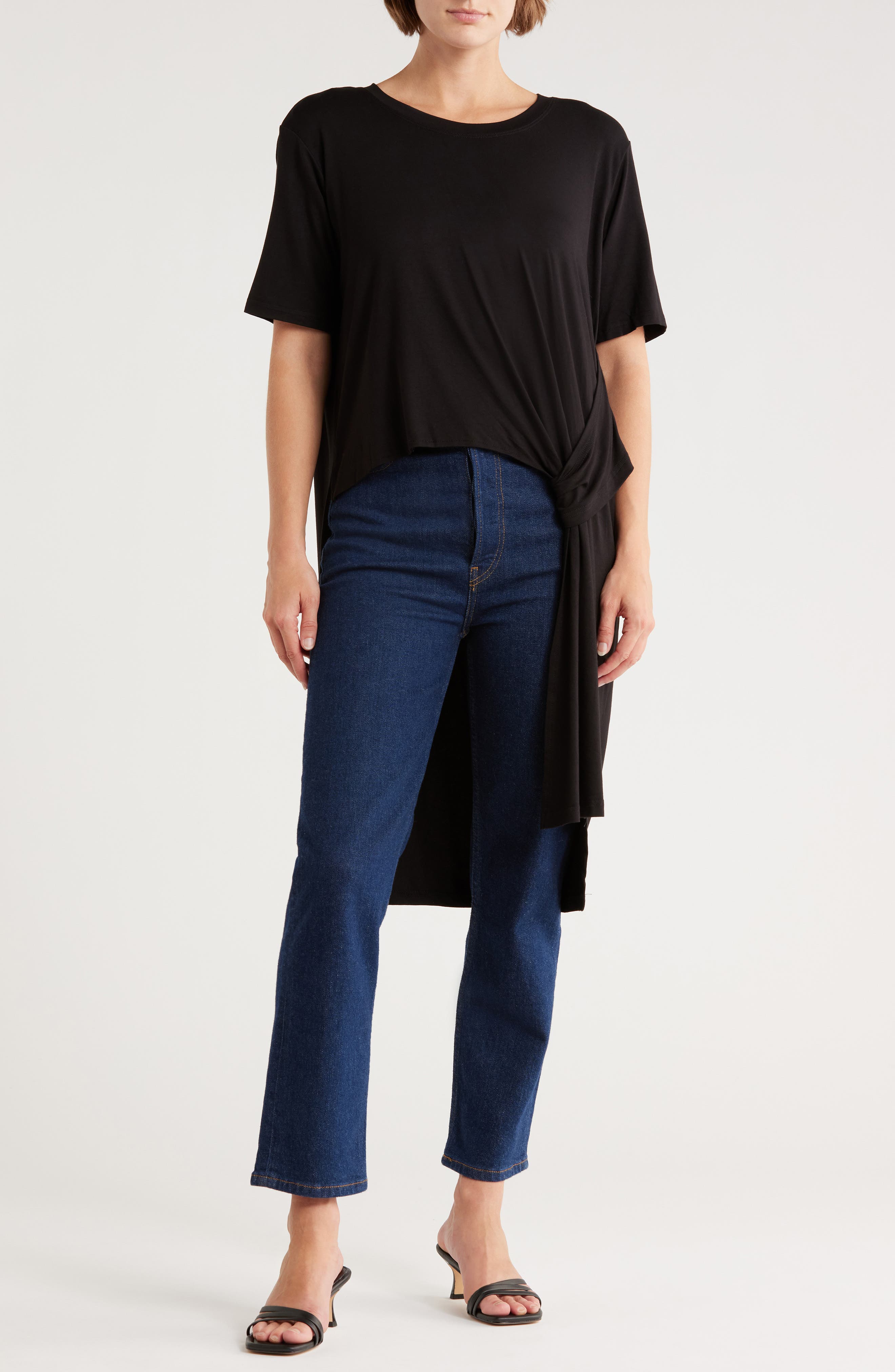 PATRIZIA LUCA Knot High-Low Tunic Shirt