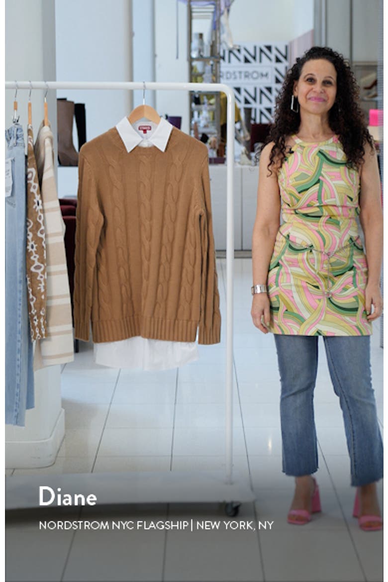 Aldrin Mixed Media Long Sleeve Sweater Dress video