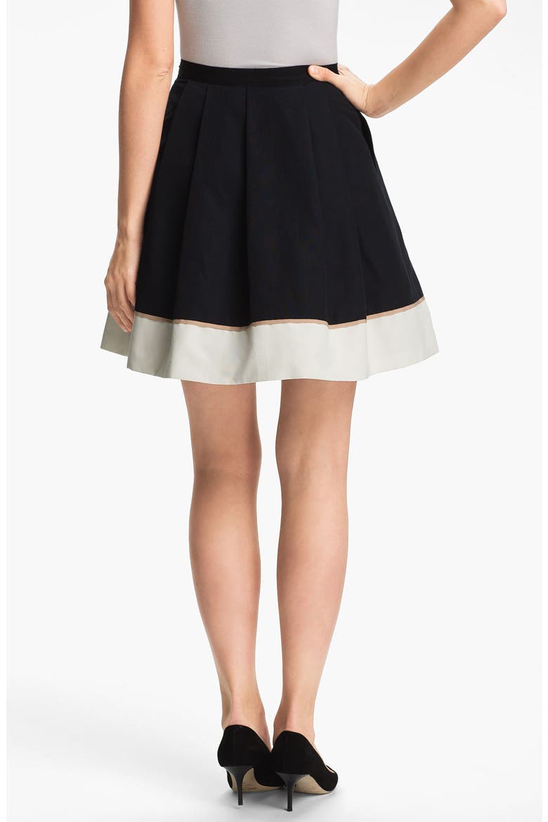 Hem Detail Faille Skirt (Nordstrom Exclusive), Alternate, color, BLACK/ NOUGAT/ IVORY
