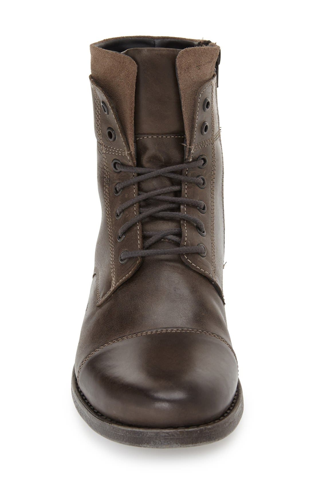 'Steer the Wheel' Lace-Up Boot, Alternate, color, GREY LEATHER