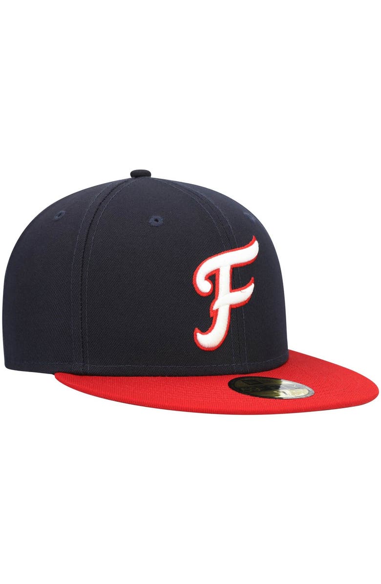 New Era Men's New Era Navy Fredericksburg Nationals Authentic Collection Road 59FIFTY Fitted Hat, Alternate, color, 
