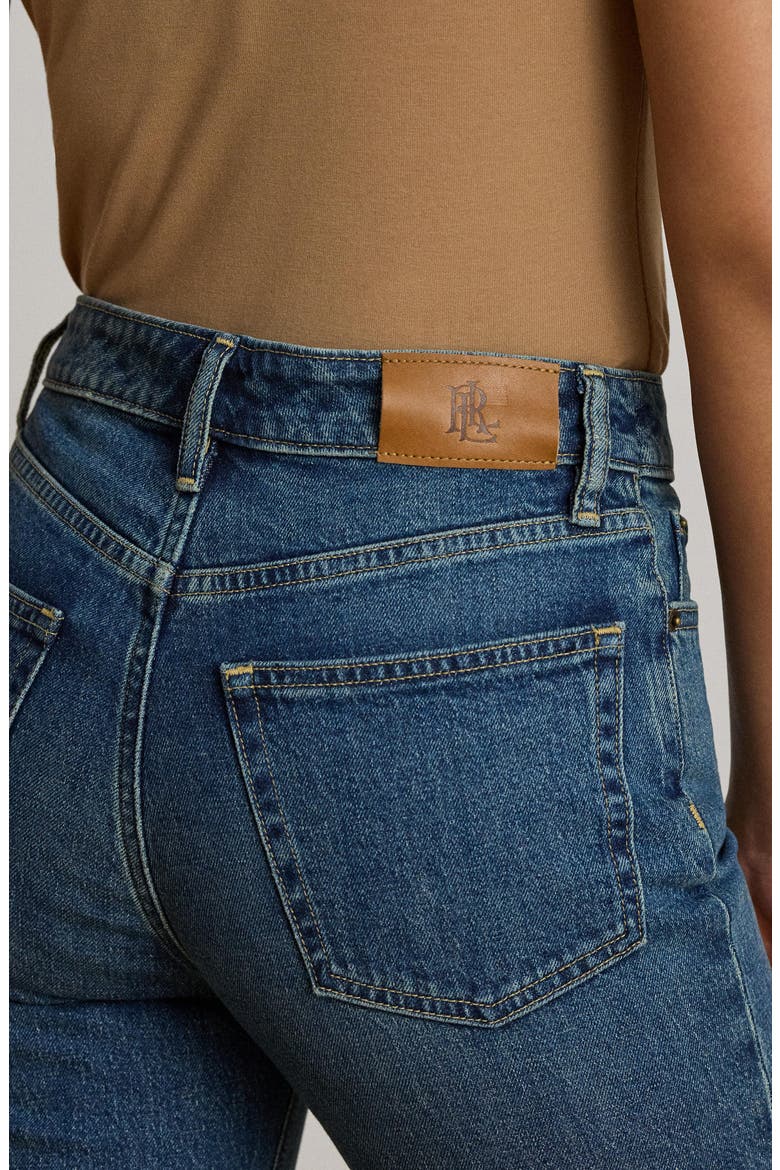 High Waist Ankle Straight Leg Jeans, Alternate, color, HAZE WASH BLUE