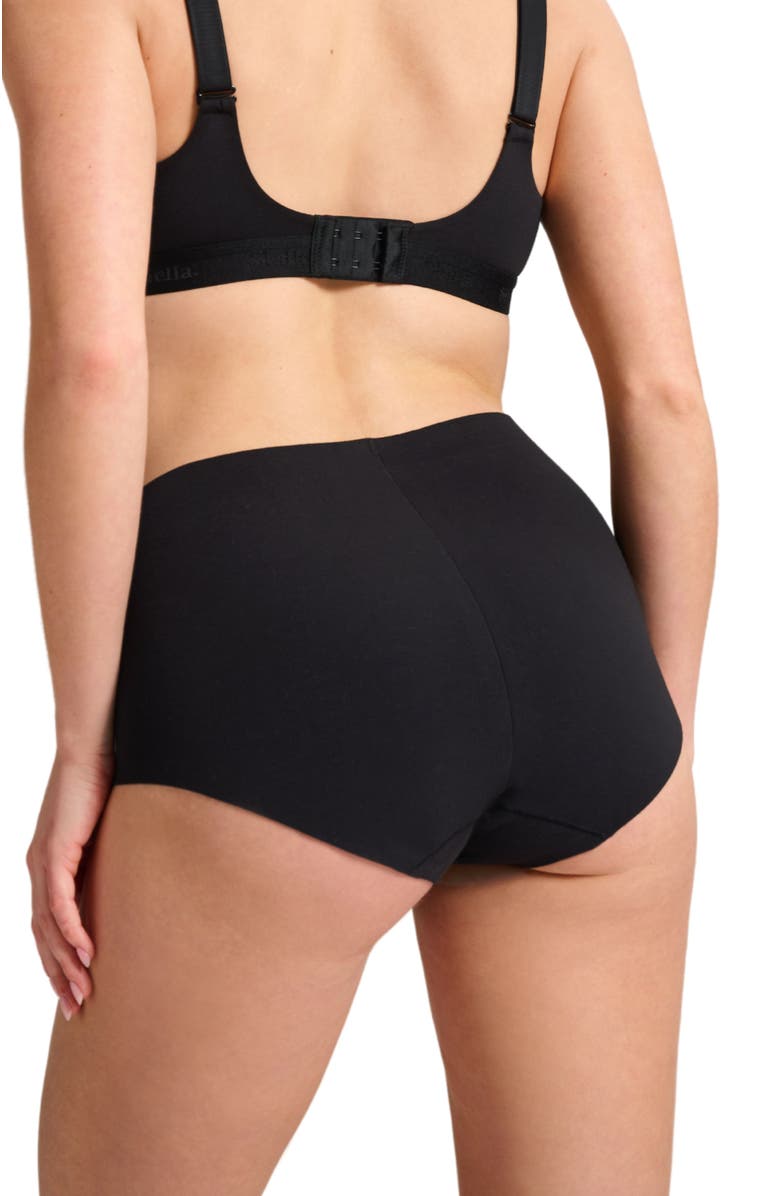 Siella Organic Cotton No-Show High Waist Brief, Alternate, color, Black