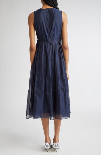 Max Mara Wally Pleated Silk Blend Organza Dress | Nordstrom
