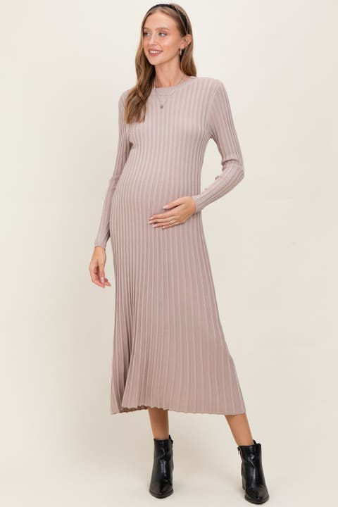 Thick Ribbed Knit Maxi Sweater Dress