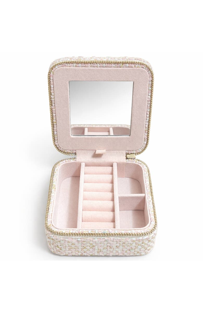 Donatello Gian Jewelry Case with Ring Rolls & Necklace Hooks, Alternate, color, Pink