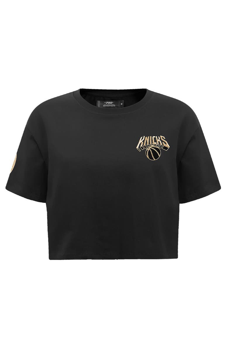 PRO STANDARD Women's Pro Standard Black New York Knicks Holiday Glam Boxy T-Shirt, Alternate, color,