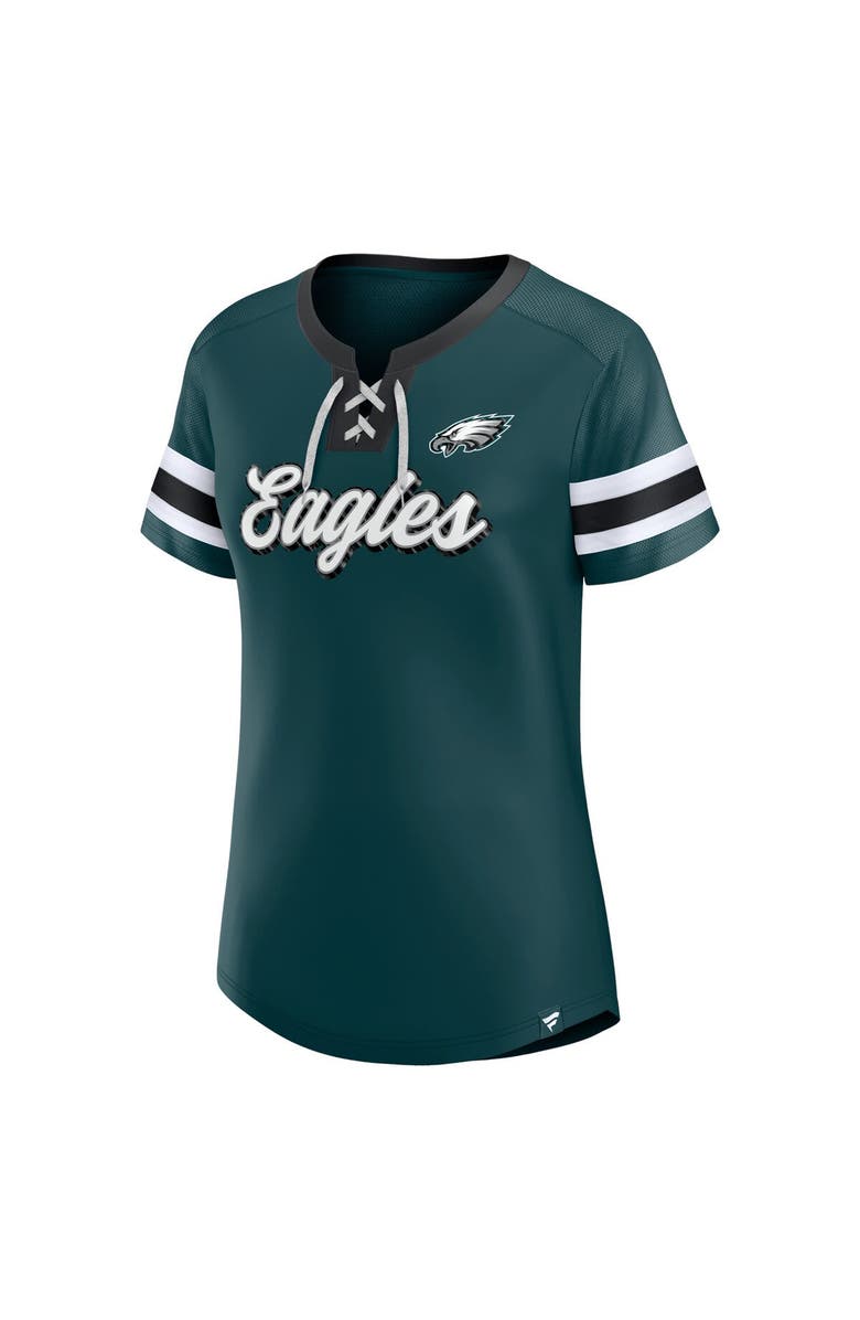 FANATICS Women's Fanatics Branded Midnight Green Philadelphia Eagles Original State Lace-Up T-Shirt, Alternate, color, 