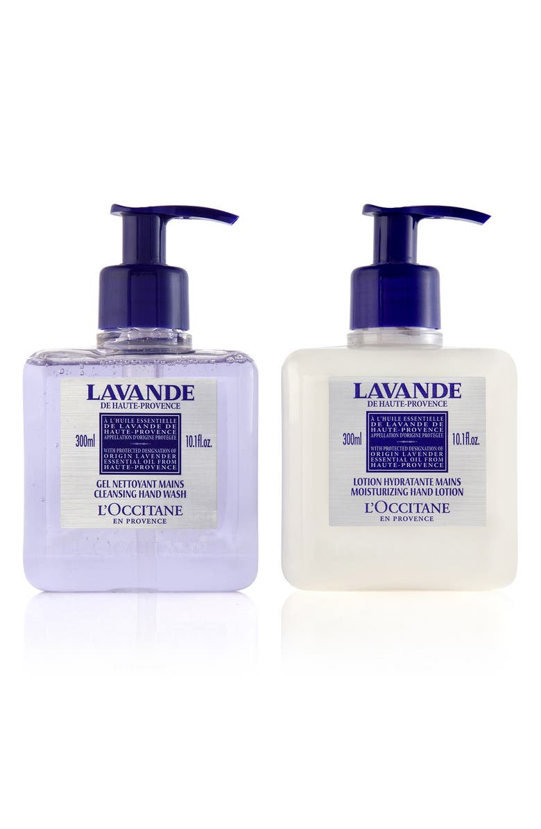 L'Occitane French Lavender Hand Wash & Hand Lotion Set USD $53 Value, Alternate, color, 