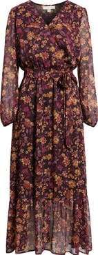 Chelsea28 Long Sleeve Faux Wrap Dress