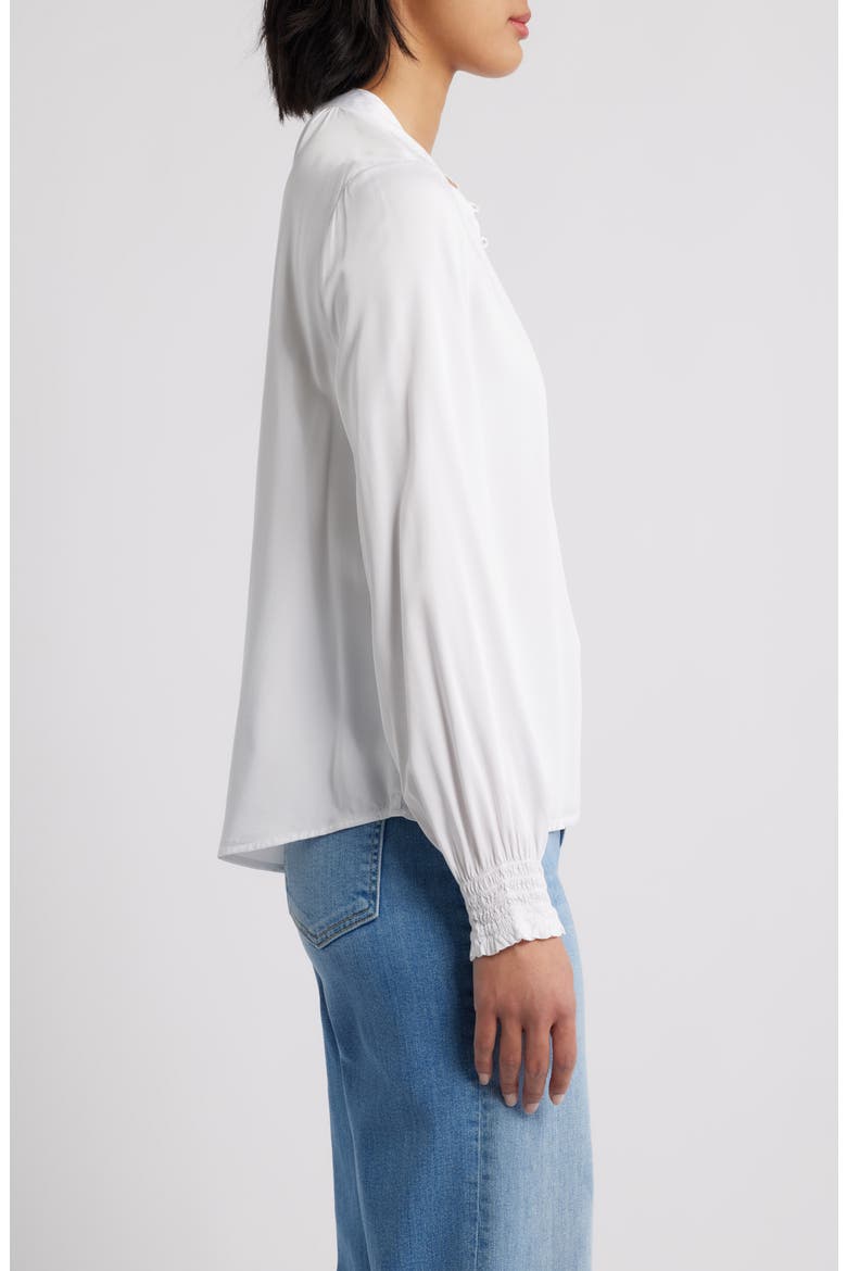 Gathered Satin Top, Alternate, color, WHITE
