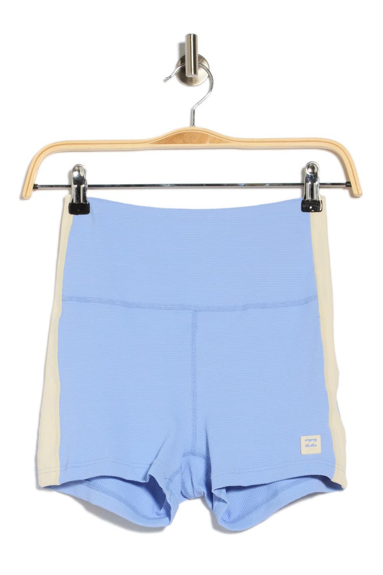 Paddle Pusher High Waist Swim Shorts, Alternate, color, FRENCH BLUE