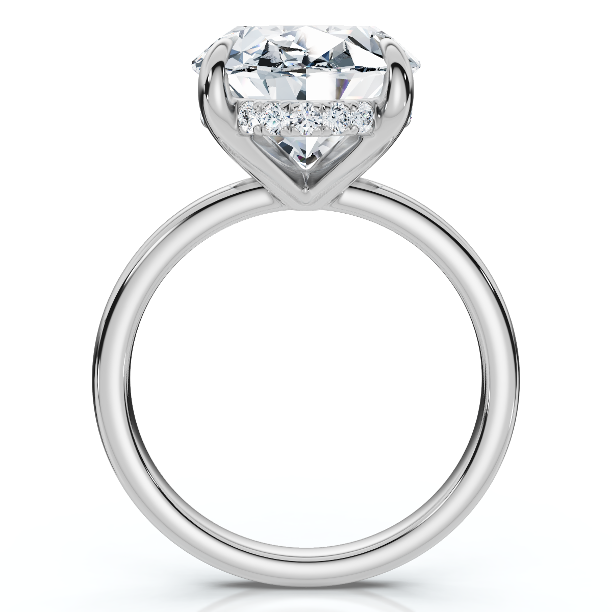 Женские аксессуары Bliss Diamond Certified 5.08CT Oval Diamond Hidden Halo Engagement Ring 14k Gold Lab Grown — фото 2