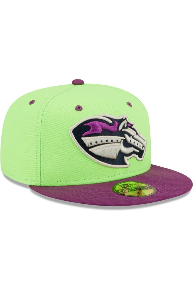 Men's New Era Green/Purple Caballos de Stockton Copa De La Diversion 59FIFTY Fitted Hat, Alternate, color, Green