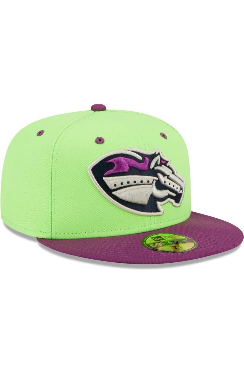 New Era Men's New Era Green/Purple Caballos de Stockton Copa De La Diversion 59FIFTY Fitted Hat, Alternate, color, Green