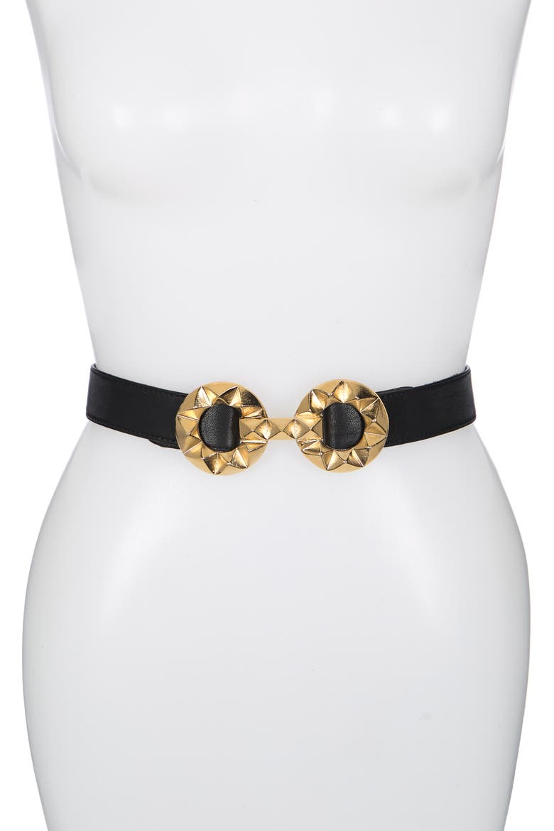 Jazz Leather Belt, Main, color, BLACK