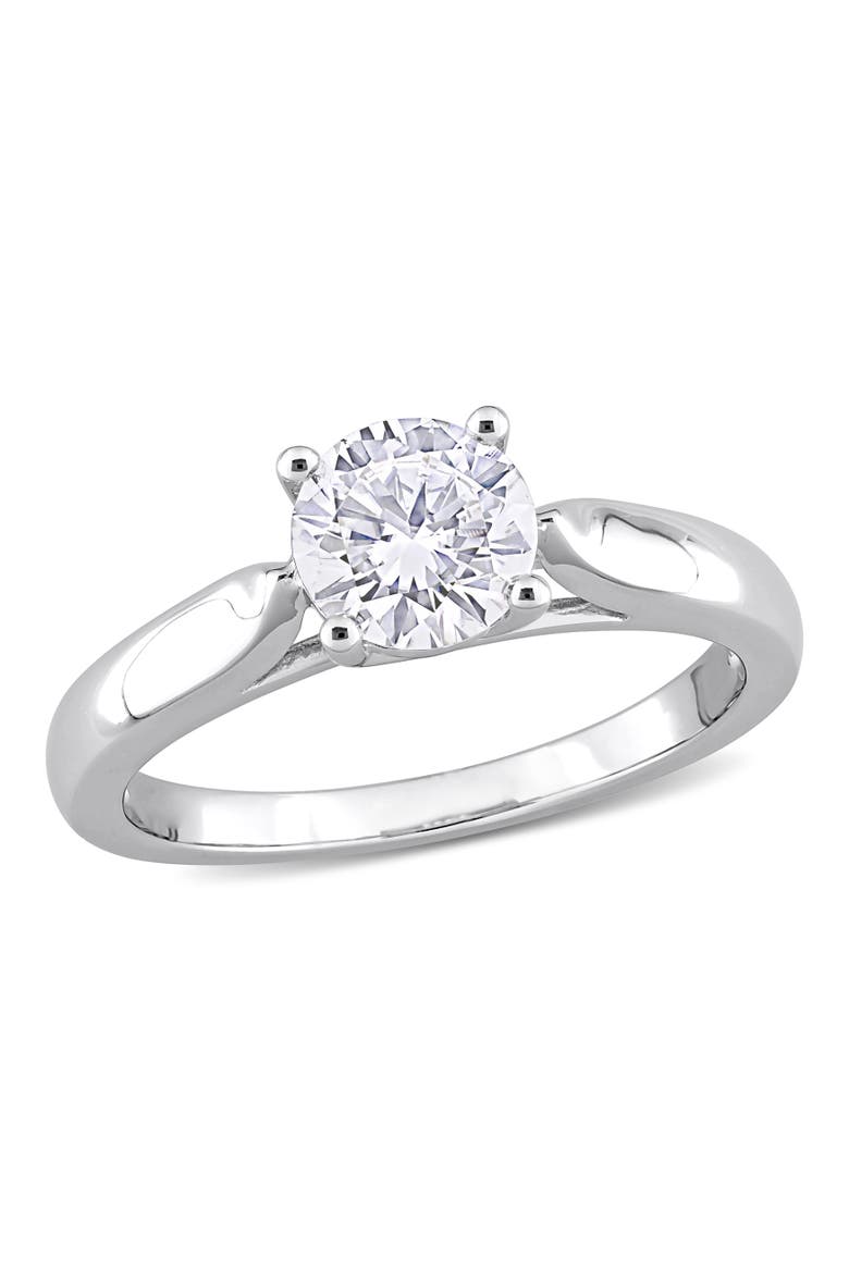 1CT DEW Moissanite Solitaire Ring, Main, color, Sterling Silver