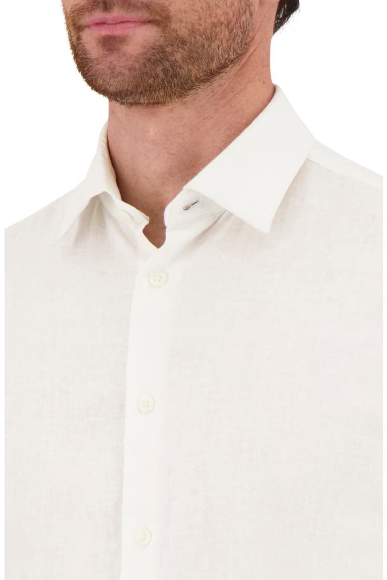 Premium Stretch Linen & Cotton Dress Shirt, Alternate, color, WHITE