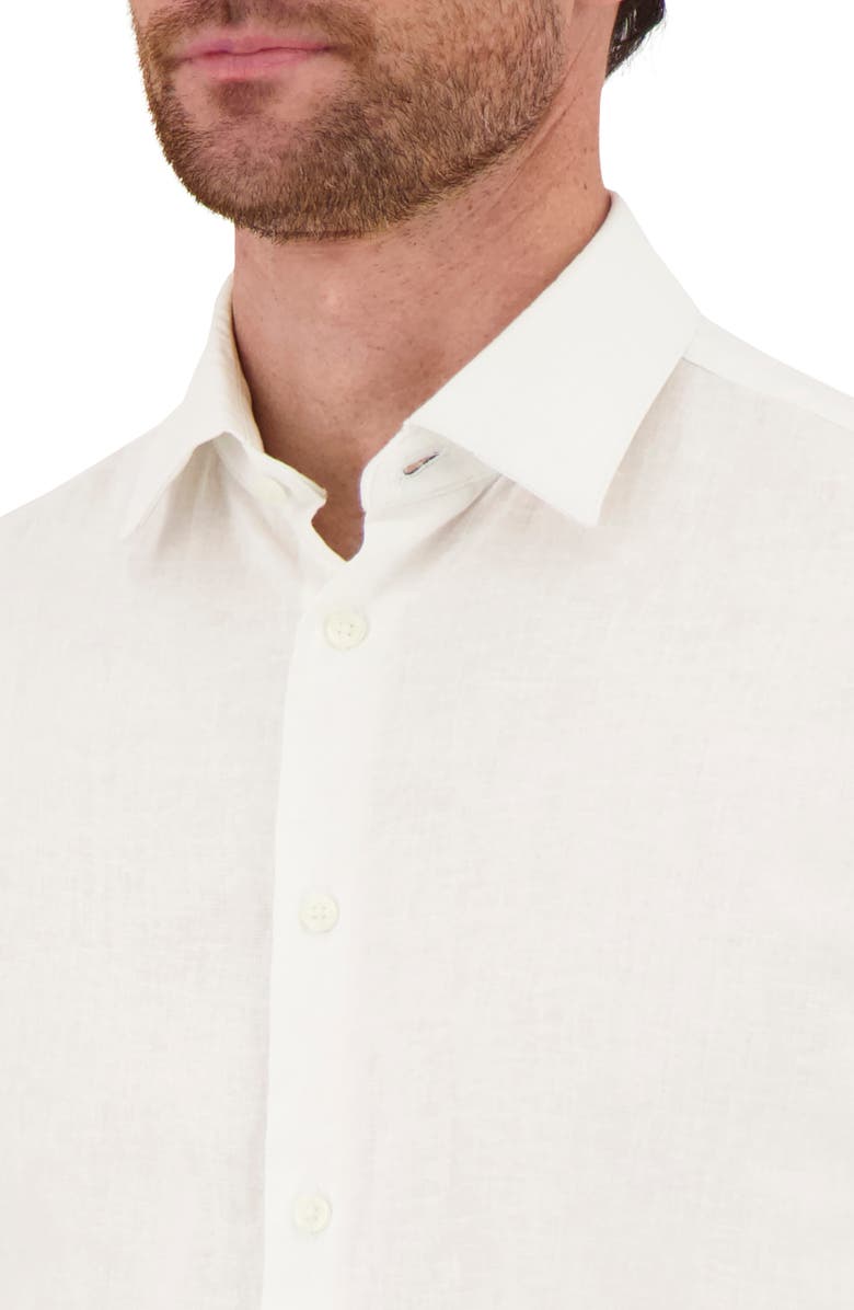 Victor Emmanuel Premium Stretch Linen & Cotton Dress Shirt, Alternate, color, White