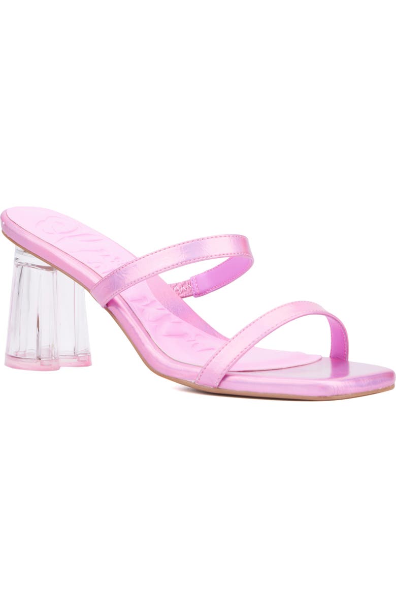 OLIVIA MILLER Lovely Clear Heel Sandal, Main, color, Neon Pink