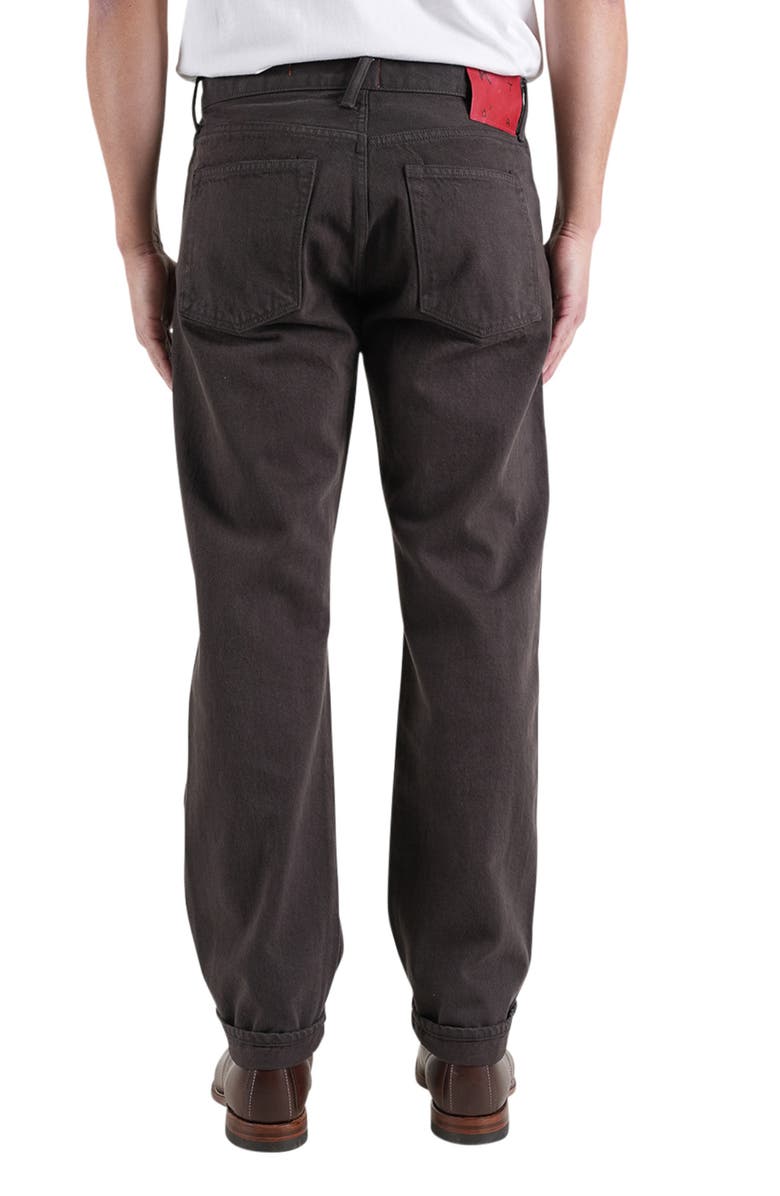 HIROSHI KATO The Barrel Classic Straight Leg 14-Ounce Natural Slub Selvedge Jeans, Alternate, color, Carob