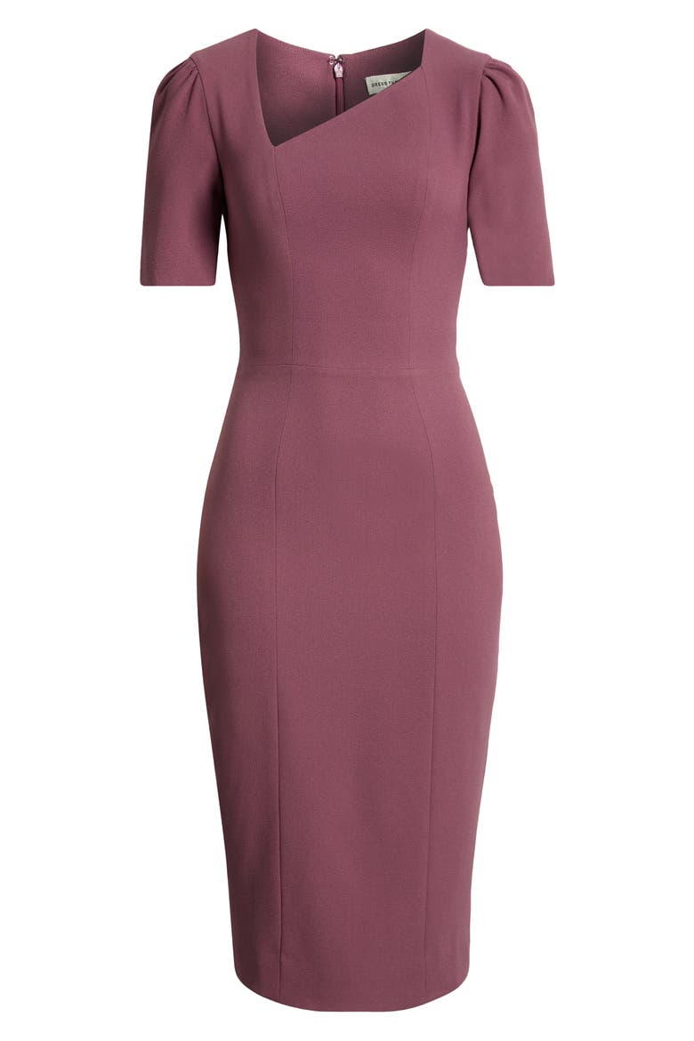 Ruth Asymmetric Neck Midi Dress, Alternate, color, PURPLE ORCHID