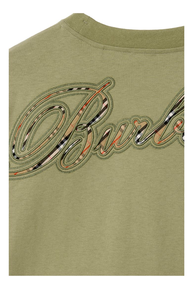 Check Cursive Logo Cotton T-shirt, Alternate, color, Glade green