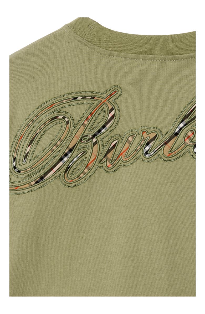 Burberry Check Cursive Logo Cotton T-shirt, Alternate, color, Glade Green