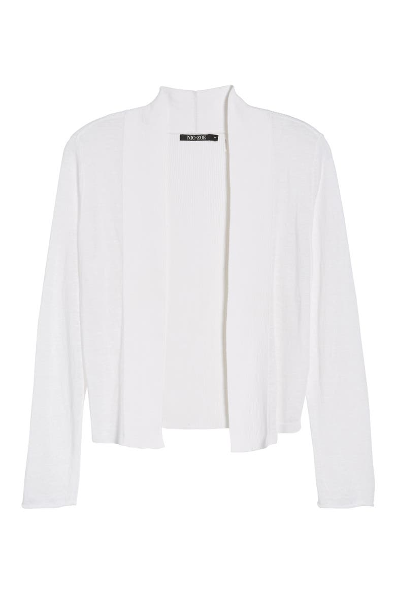 NIC + ZOE Daybreak Open Front Cardigan, Alternate, color, PAPER WHITE