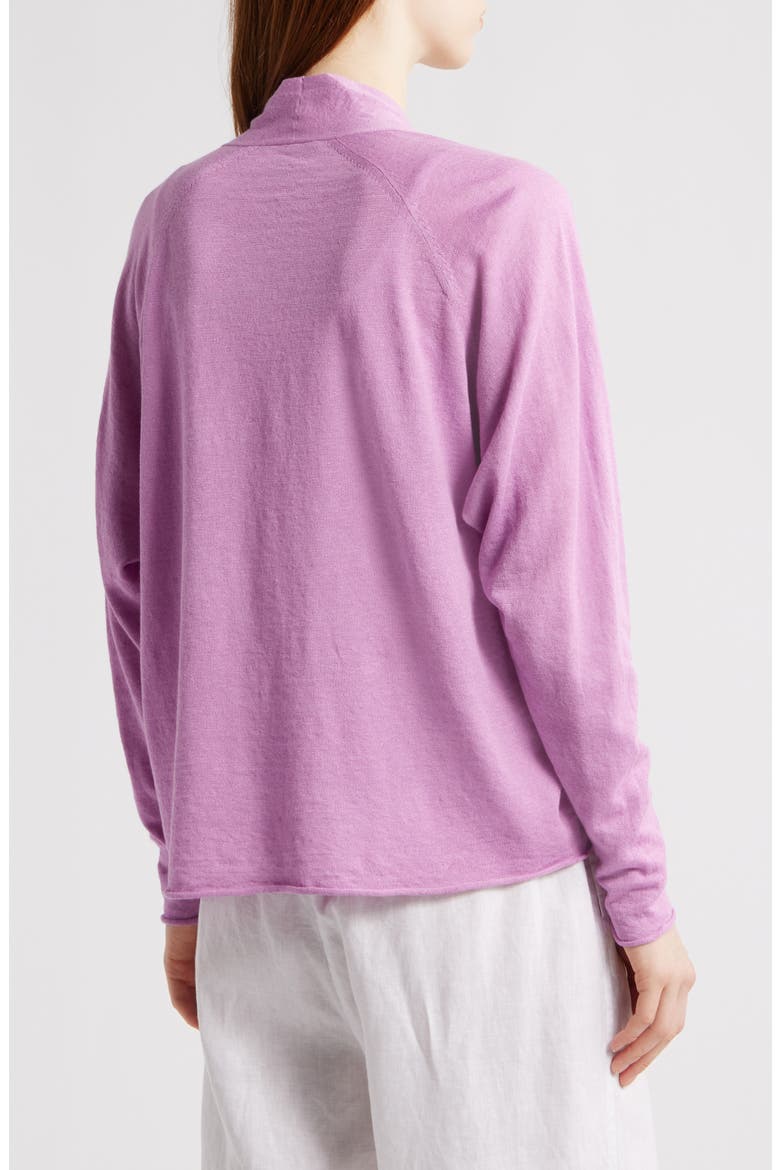 Organic Linen & Organic Cotton Open Front Cardigan, Alternate, color, FRENCH LILAC