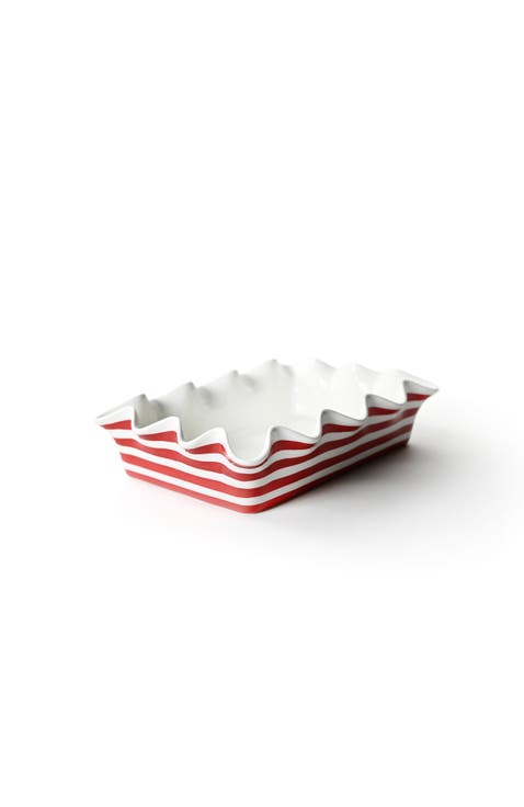 Red Stripe 13 Ruffle Casserole
