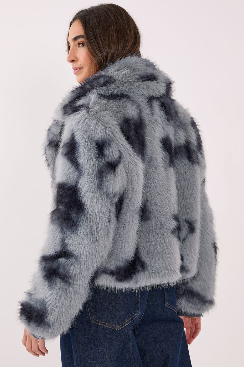 Cow Fur Collar Jacket, Alternate, color, Blue